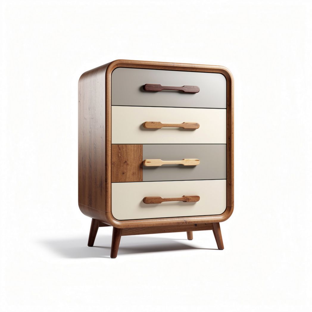 Commode en bois avec tiroirs multicolores 70 x 45 x 100cm