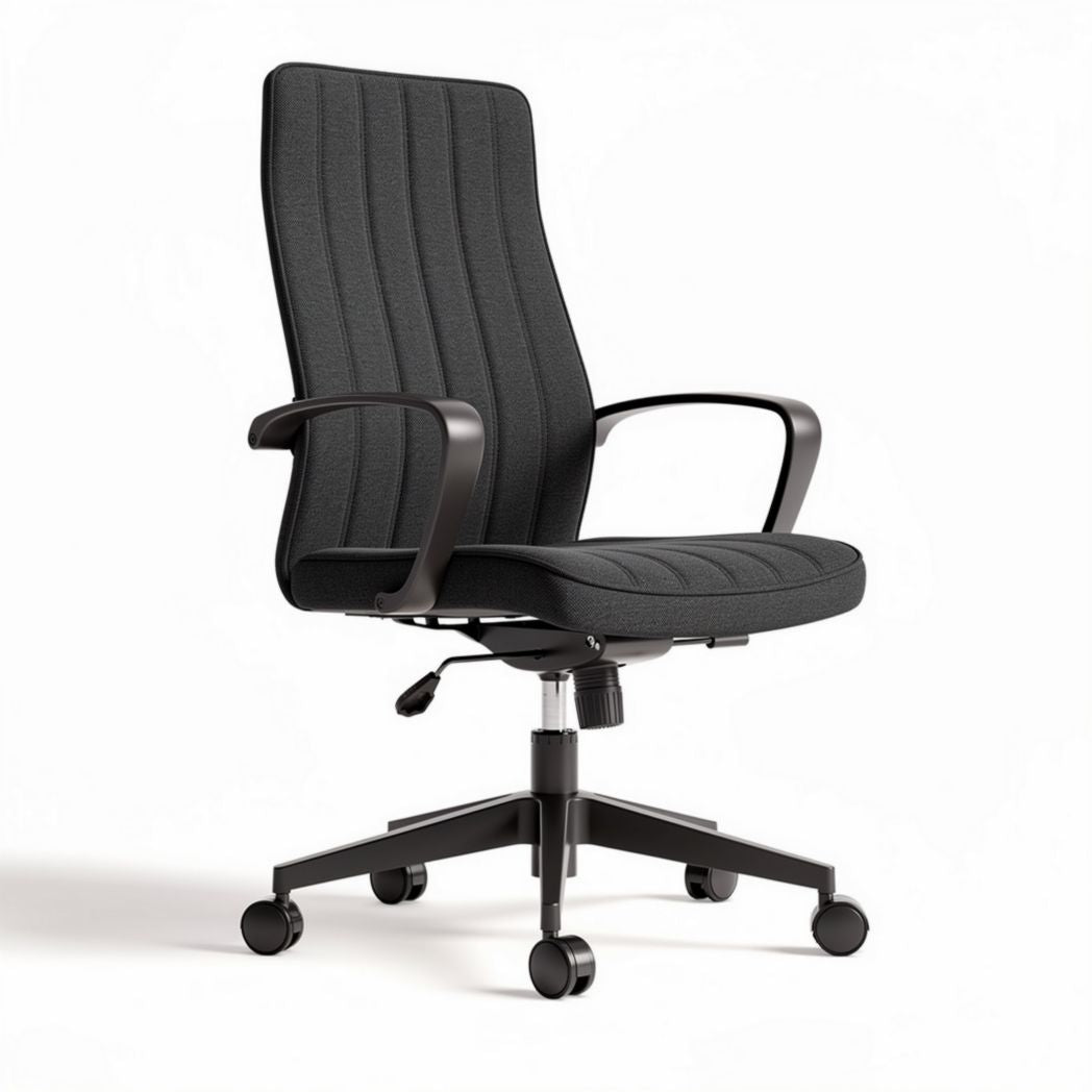 Chaise de bureau ergonomique en tissu noir dimensions 50 x 60 x 120cm