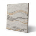 Tapis moderne en polyester 40 x 40 x 2cm motif ondulé beige et gris
