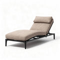 Chaise longue en aluminium texturé 150 x 80 x 70cm couleur beige ajuste la position pour le confort