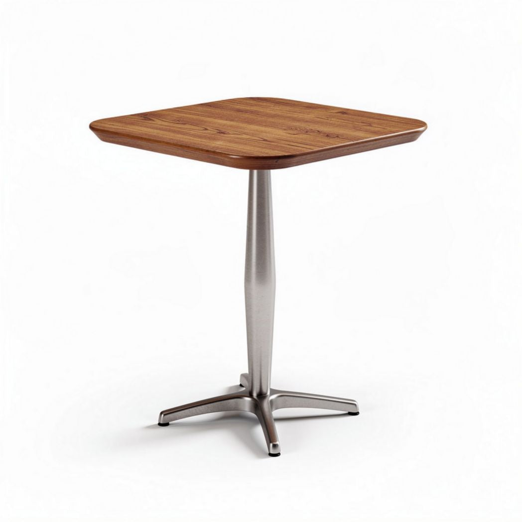 Table carrée en bois et métal 75 x 75 x 110 cm pour intérieur moderne