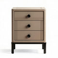 Table de chevet en bois avec trois tiroirs couleur beige 40 x 40 x 60cm