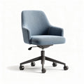 Fauteuil de bureau mobile en tissu bleu clair avec accoudoirs 60 x 60 x 85cm
